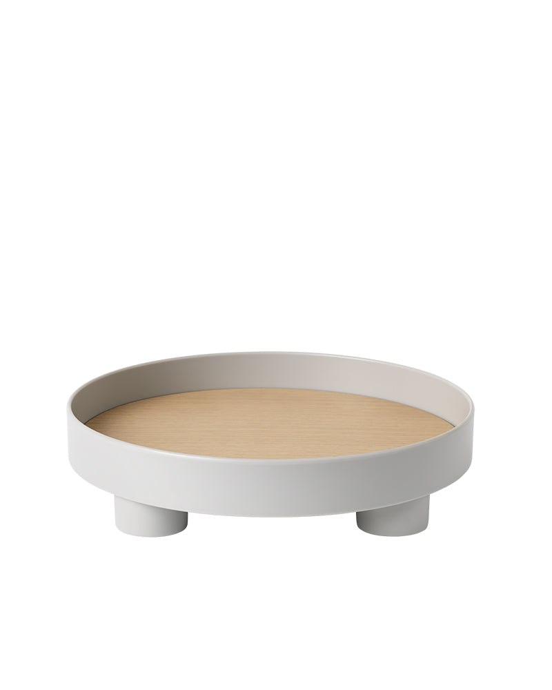 Platform - Gray serving tray with oak board